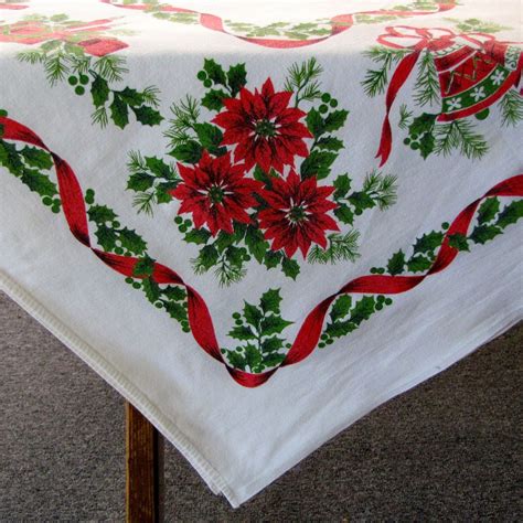 vintage tablecloths christmas|traditional christmas tablecloth.